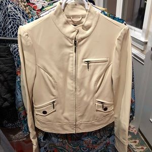 Arden B cream leather jacket
